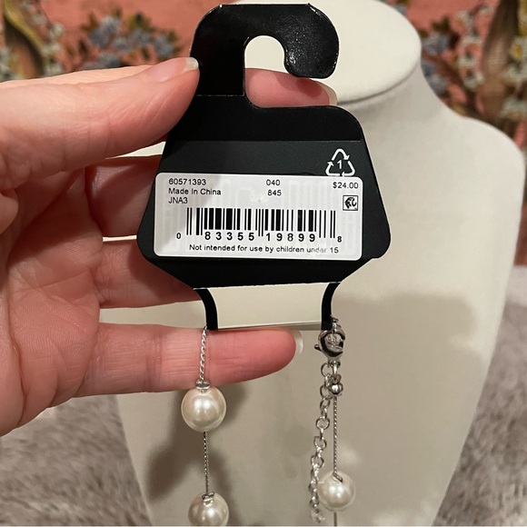 Napier Simulated Pearl Illusion Necklace - Picture 4 of 4